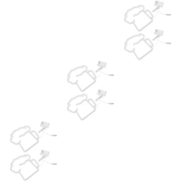 3 PCS LED Signs for Bedroom Wall Beer Wine Glass Neon Light Decor Man £