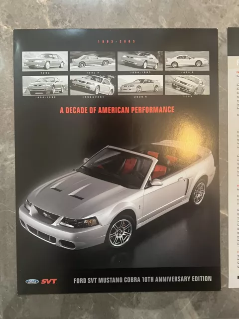 2003 SVT Cobra 10th Anniversary Hero Card Brochure