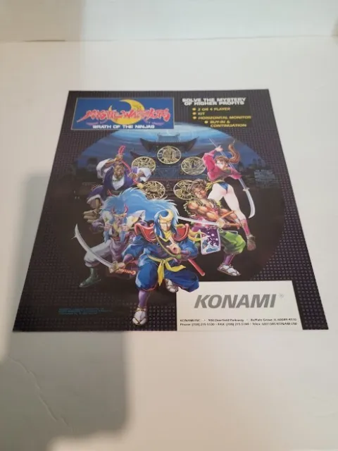 Flyer KONAMI MYSTIC WARRIORS Arcade Video Game advertisement original see pic