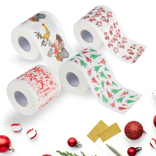 Decoracion de Navidad Papel higiénico Suministros de Navidad Rollo de tejido