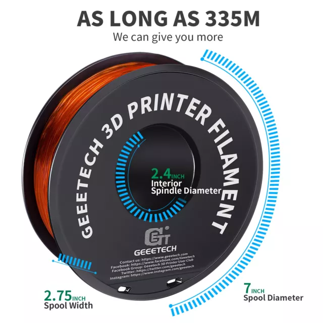 Geeetech 1kg/Rolle 1,75mm TPU Filament für 3D Drucker Orange Verbrauchsmaterial 3