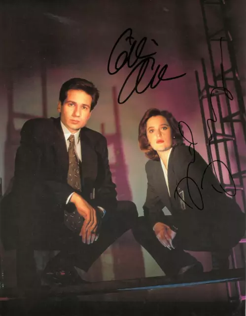 David Duchovny Gillian Anderson Signed X-Files 11x14 Postcard BECKETT #BC62527