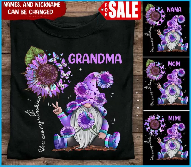 Sunflower Grandma Shirt- Mom Gnome, You Are My Sunshine Nana, Mother's Day Shirt