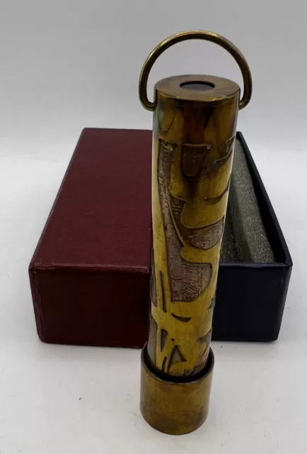 Vintage 1987 Stephen Auger Kaleidoscope Brass & Copper Modern Design Colorful Vintage 1987 Stephen Auger Kaleidoscope Brass & Copper Modern Design Colorful