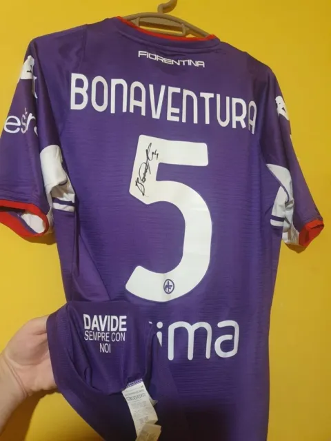 Maglia Gara Fiorentina calcio  Autografata Bonaventura Serie A Match Worn issued 3