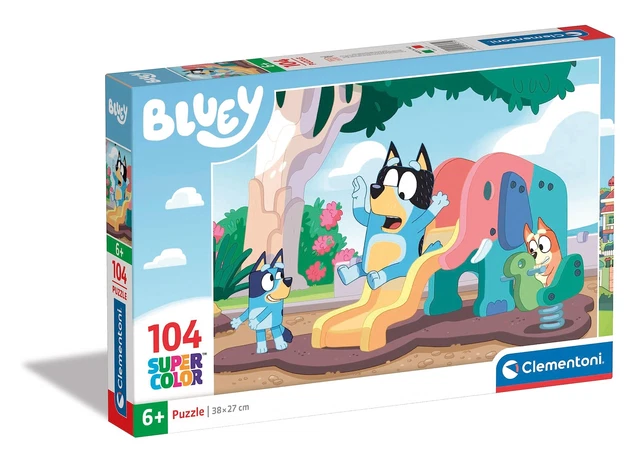 CLEMENTONI- BLUEY SUPERCOLOR Puzzle-Bluey-104 Pièces, Enfants 6 Ans