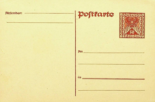 Österreich Ungebraucht 50k Mantel Von Arme Postal Briefpapier Karte