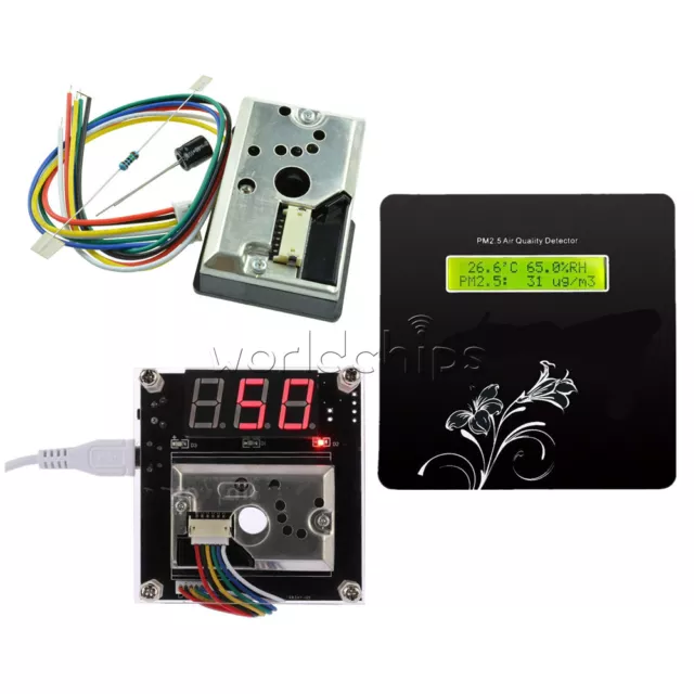 LED LCD1602 PM2.5 GP2Y1014AU0F Dust Smoke Measuring Sensor Air Quality Detector