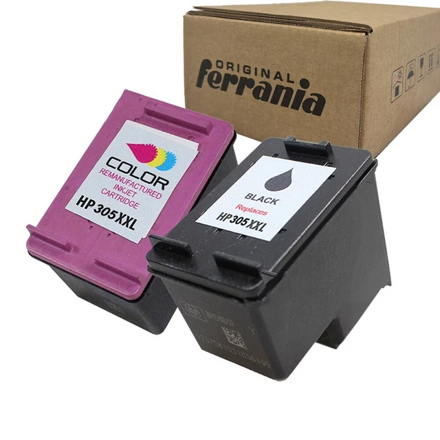 2 Cartucce Rigenerate HP305XXL BK/CO per Deskjet 2320,2720,4110 ENVY 6010,6030
