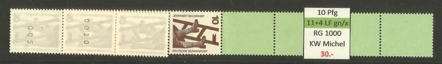 RM Unfallverhütung 10 Pfg RG 1000 ROLLENENDE RE 11 + 4 LF grün (Planatol)**
