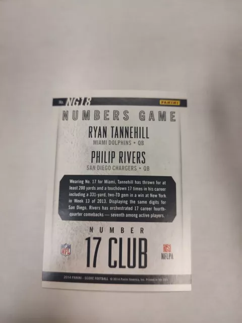 2014 Score Numbers Game Rivers/Tannehill  #ng18 (PWE) 2