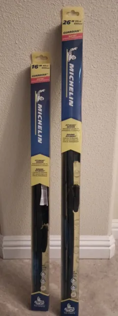 Lot Set of 2 New MICHELIN Guardian All Season Windshield Wiper Blades 16 And 26"