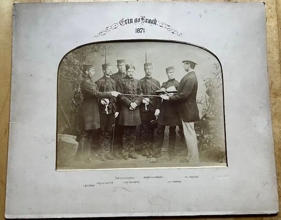 RARE 1st REGIMENT LIFE GUARDS PHOTO 1871 HOUSEHOLD CAVALRY IRELAND ERIN GO BRAGH