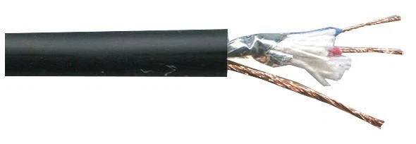 PRO ELEC - 2 Core Flexible Screened Microphone Cable, 46/0.10mm, Black, 100m