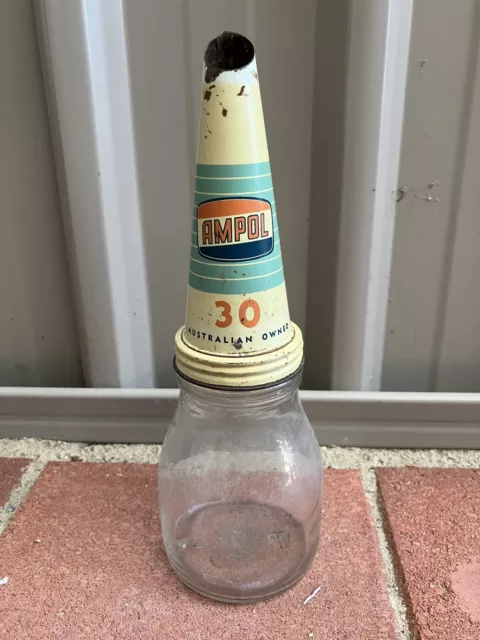 Ampol Oil Bottle And Tin Top