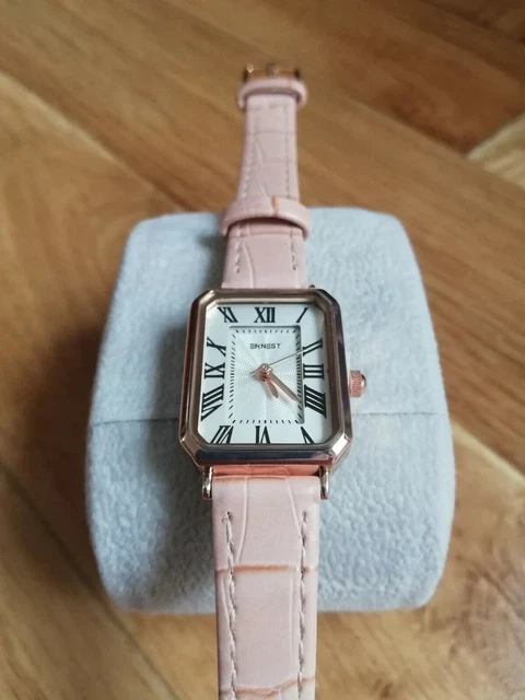Montre Femme ERNEST à Quartz - Cadran Chiffres Romains - Bracelet Cuir Beige - Neuf Avec étiquettes