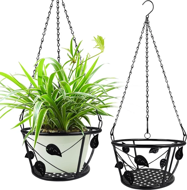 Plant Hanger Indoor Outdoor, 2 Pack Decorative Hanging Plant Holder Metal...