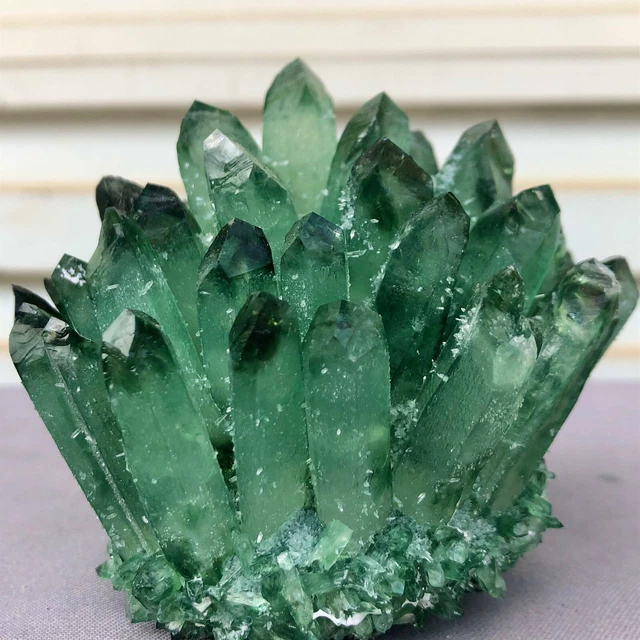 503g  New Find Green Phantom Quartz Crystal Cluster Mineral Specimen Healing