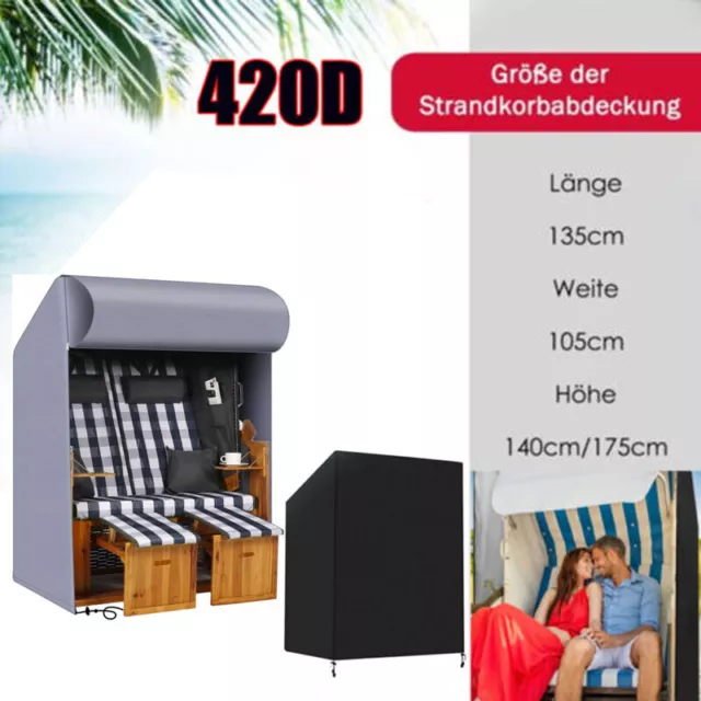 Strandkorb Schutzhülle Winterfest 420D Strandkorbhülle für Abdeckhaube Abdeckung