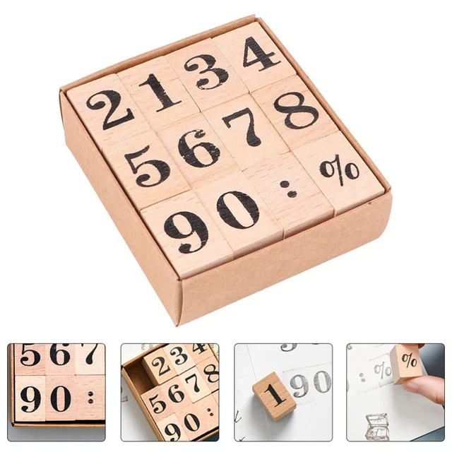 12 Pcs Monats Abkürzung Siegel Gummi Kunst Herstellung Khaki