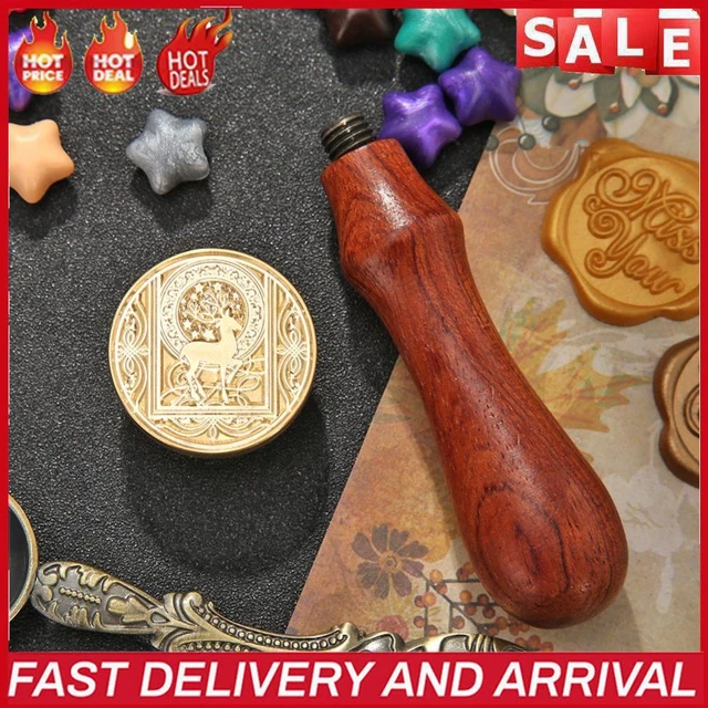 Asipropic wax stamp with wooden handle, wax seal stamp, vintage style wax you