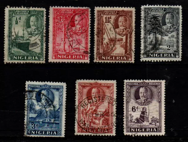 Nigeria 1936 KGV Short Pictorial Issue SG34-SG40 Used