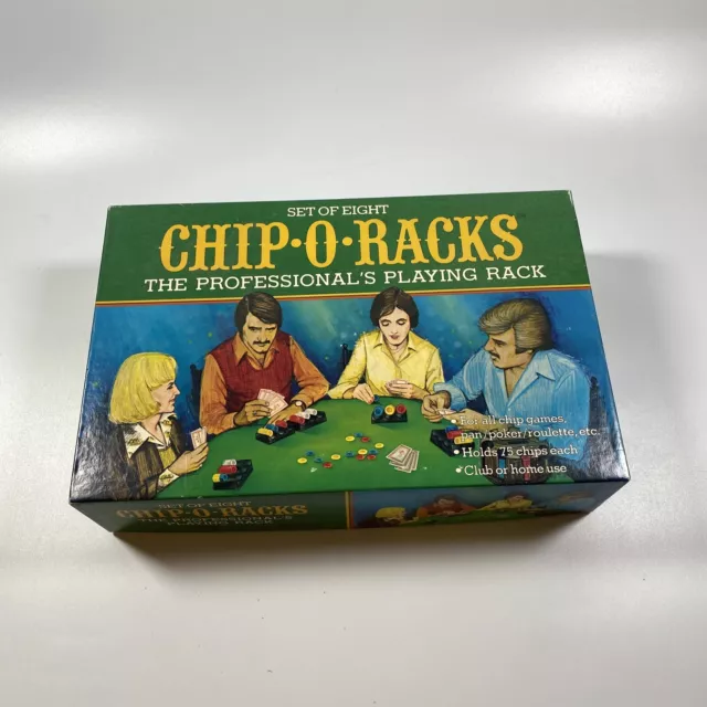Set Of 8 Chip O Racks 1977 Pacific Game Poker Texas Hold'em Gambling Chip Racks