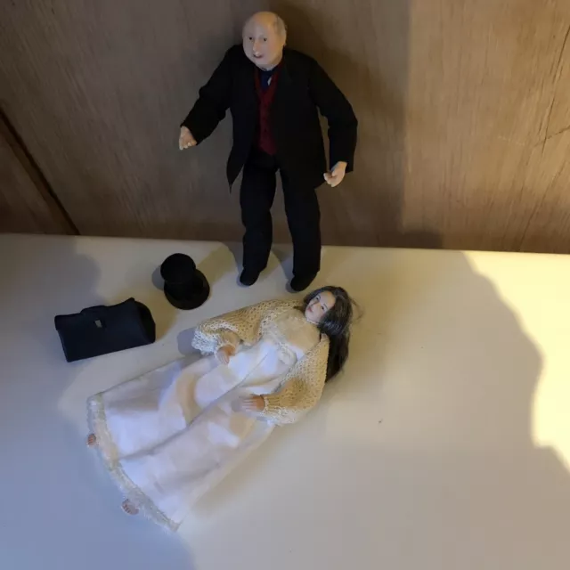 1/12th Scale Dolls House Dolls X2 Judith Cipkin ? Plus The Mad Hatter.