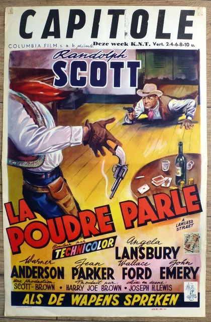 belgian poster western A LAWLESS STREET, RANDOLPH SCOTT, ANGELA LANSBURY, COLT