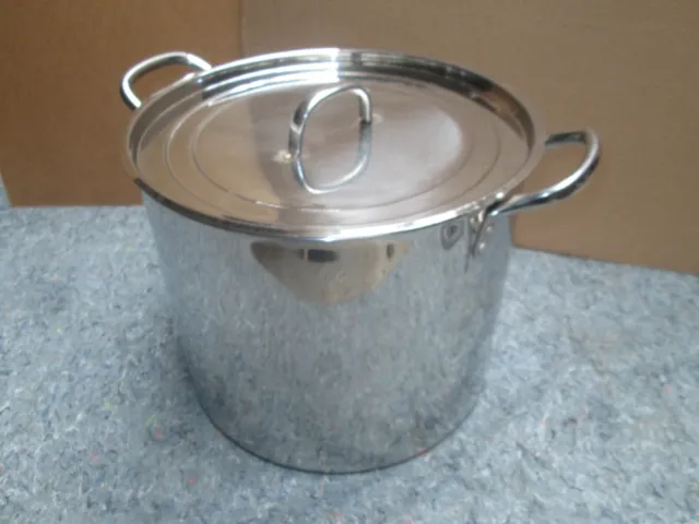 14.5" wide 12" tall 30 quart stainless steel stock pot