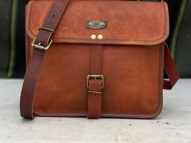 Rustique Cuir Véritable Sac Bandoulière Messager en Cartable (Hommes et Femme )