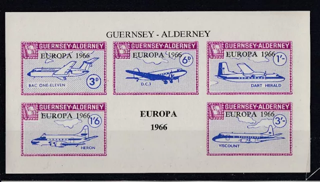 Cinderella   Alderney  Flugzeuge  Europa 1966  -  Block    ** (mnh)