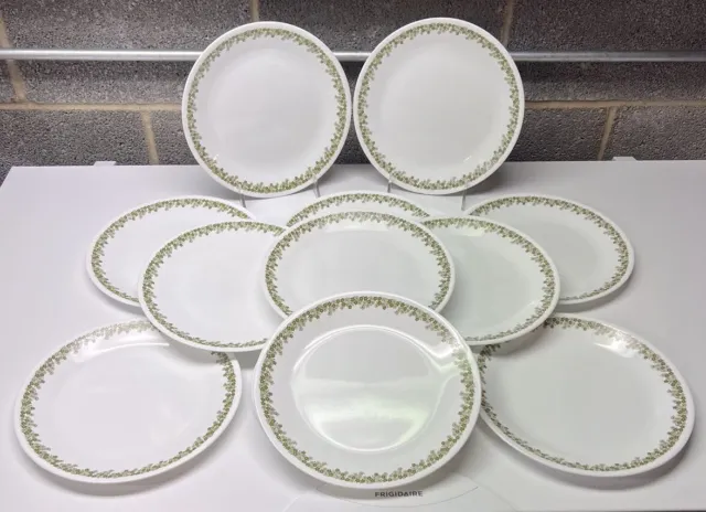 Set of 12 Corning Corelle Spring Blossom Crazy Daisy 10 1/4” Dinner Plates Used