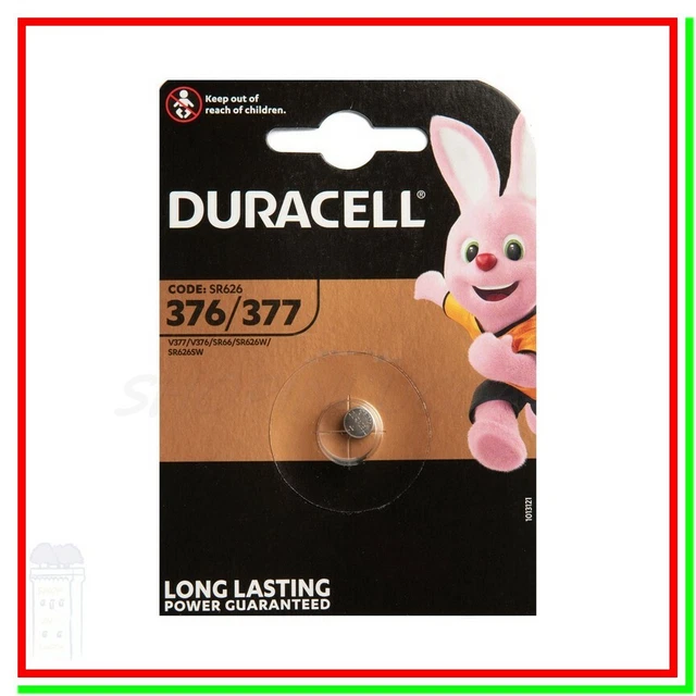 SR626SW Ossido Argento Batterie Duracell 377 Per Orologi