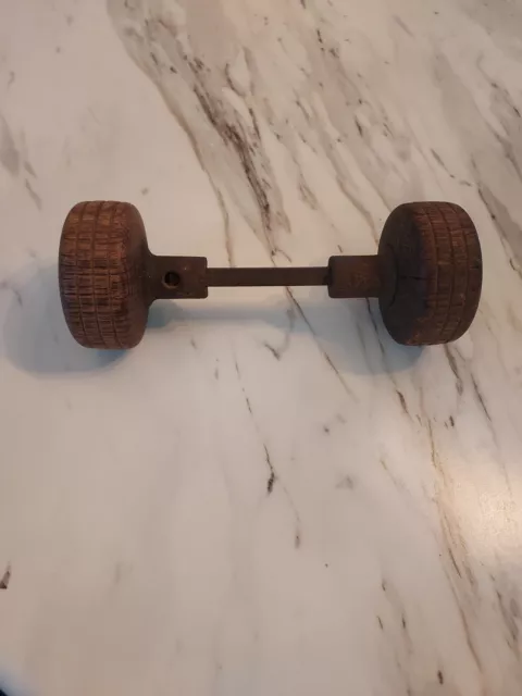 Rare Antique Victorian Rosewood Turned Wooden Door Knobs Door Hardware