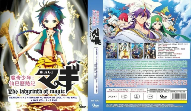 Anime DVD Magi The Labyrinth Of Magic Season 1-3 Vol.1-63 End English  Subtitle