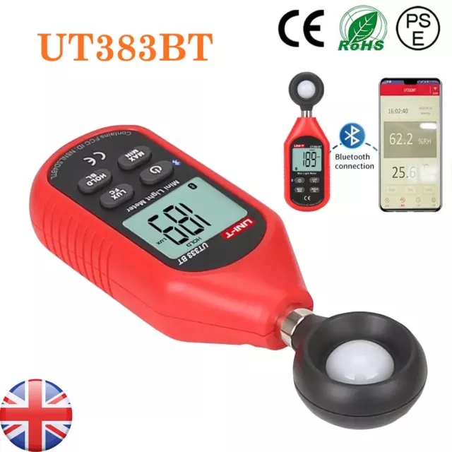 UT383BT Digital Luxmeter Mini Light Meter Handheld Illuminometer Photometer UK