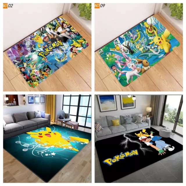 Schlafzimmer 3D Pikachu Pokemon Teppich Jungen Fußmatten Bodenmatte Türmatte Neu