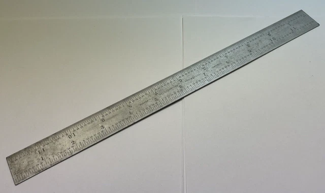 Vintage L.S. Starrett Co. 12" Tempered Ruler No. 604R 12" inch - Athol Mass, USA