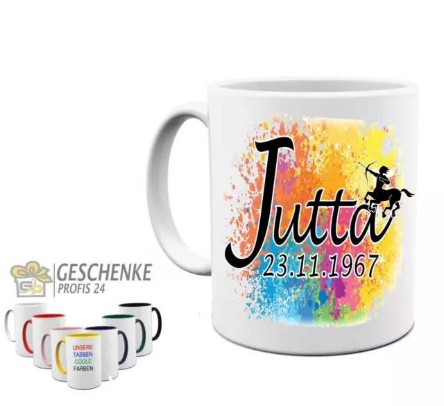 Geschenk Namenstasse Personalisierte Tasse Mit Namen Sternzeichen Geburtsdatum