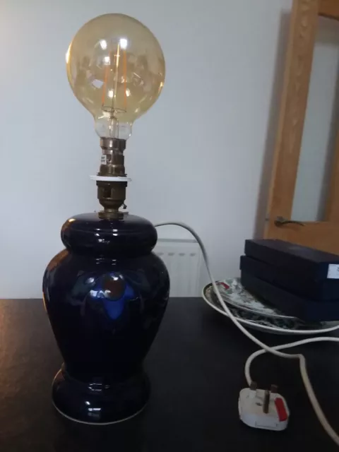 Denby Baroque Table Lamp Art Nouveau Style Blue Craftsman Hand Thrown