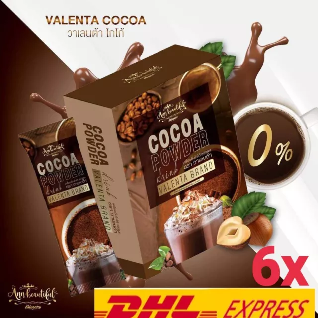 6x Valenta Cacao Bebida Instantánea Pérdida de Peso Control Altura Fibra Desintoxicación Adelgazamiento
