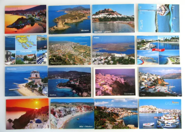 16 x AK GRIECHENLAND Postkarten Sammlung Greece Lot Karten mit Briefmarken