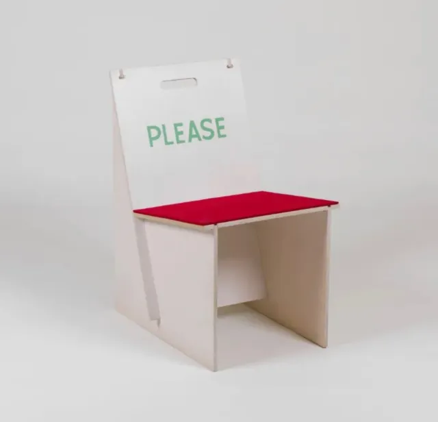 BALDESSARI, John. & de Ganay, Sebastien: PLEASE Chair, 2016  - FLAT PACK DESIGN
