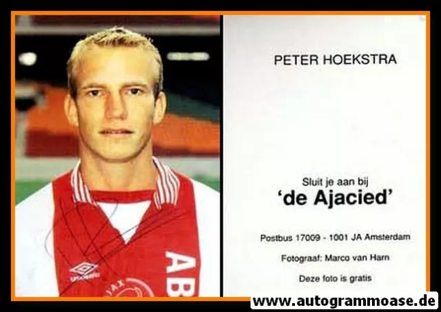 Autogramm Fussball | AFC Ajax Amsterdam | 1996 | Peter HOEKSTRA