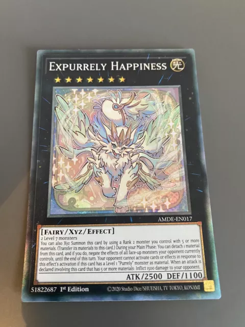 YuGiOh Expurrely Happiness Collectors Rare 1st Edition AMDE-EN017 Listing No1