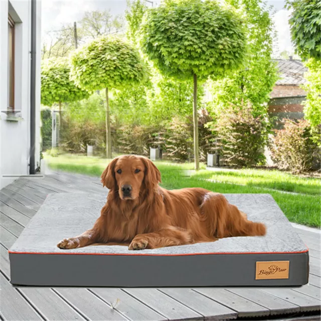 Waterproof Dog Bed Large Orthopedic Memory Foam Mattress Pet Crate Bed Full Size