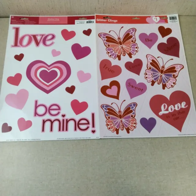 Ventana adhesiva para amor y mariposas del Día de San Valentín