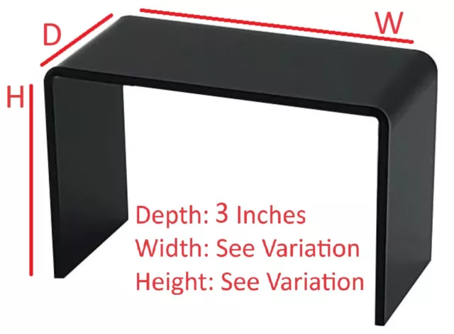 T'z Tagz Any 3-Inch-Deep Black Acrylic Riser Display Stands New 2 Pack Variation