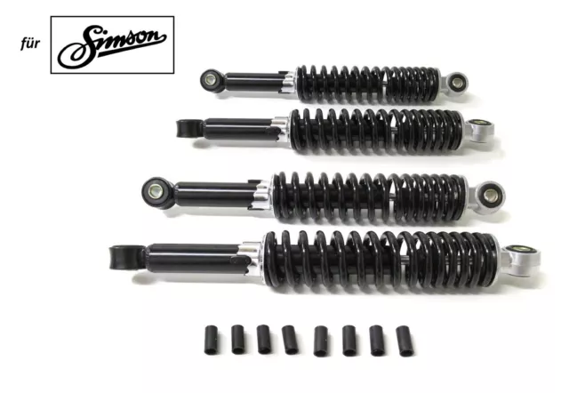 ✅ Stoßdämpfer 280 + 300mm Schwarz Tieferlegung Set für Simson Duo Schwalbe Star